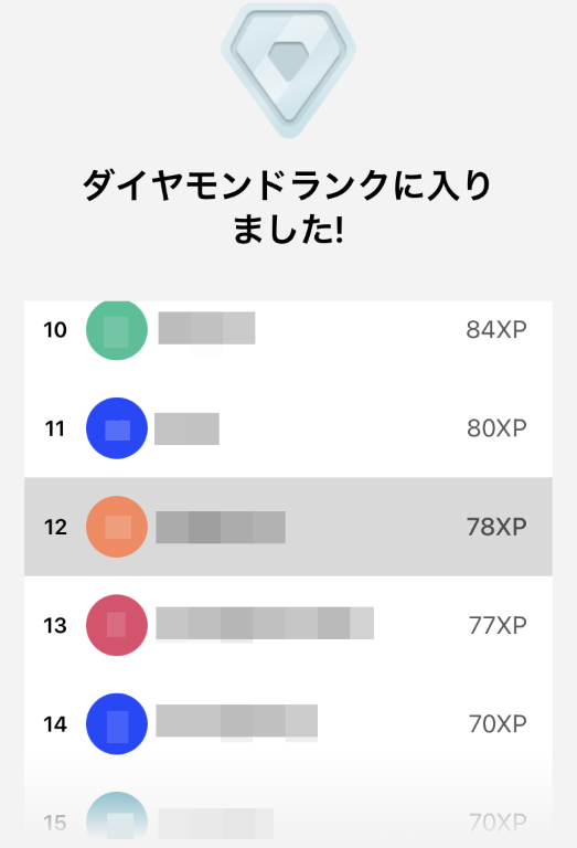 AI英会話アプリ「スピーク」-ランク画面